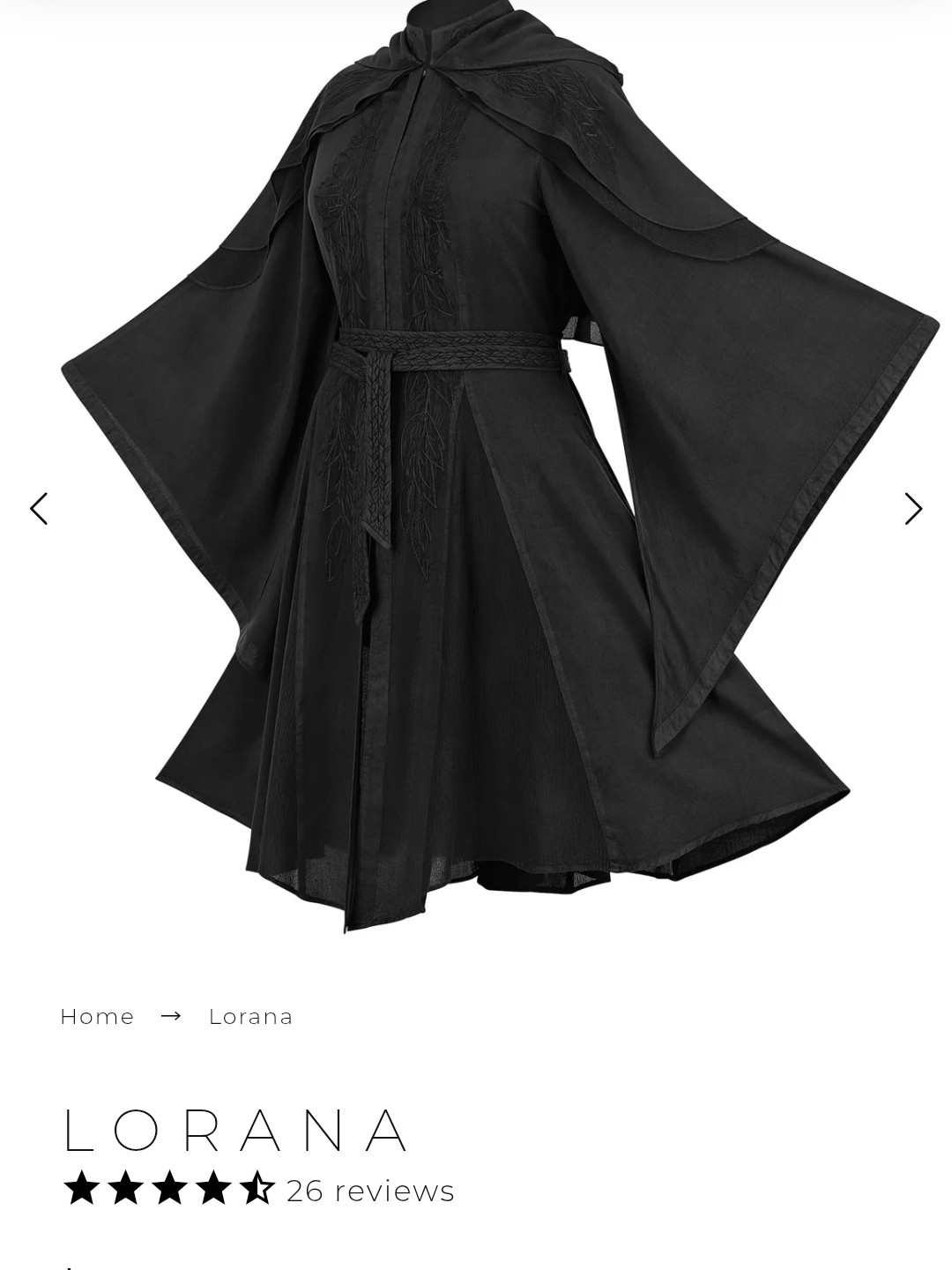 Holy Clothing Lorana Black Women's Hooded Dress Nwt — image 3 of 3